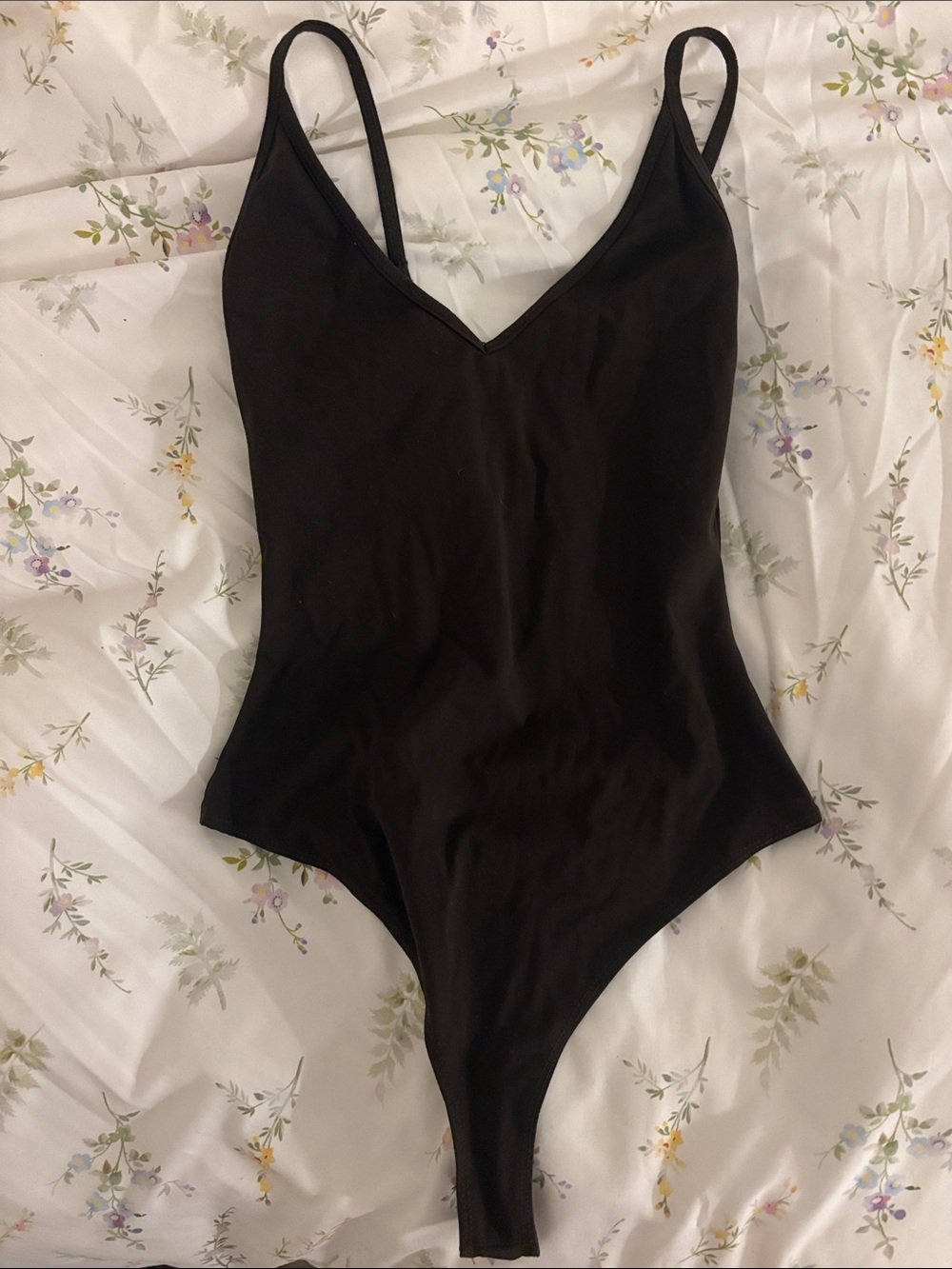 Garage Black V-Neck Slim Bodysuit